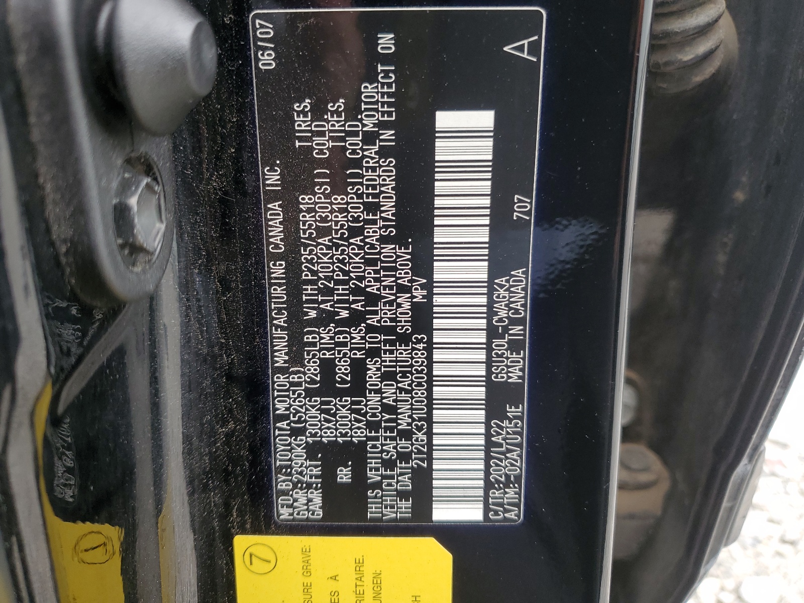 2T2GK31U08C039843 2008 Lexus Rx 350