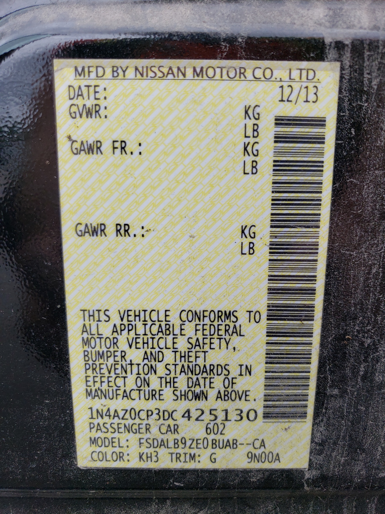 1N4AZ0CP3DC425130 2013 Nissan Leaf S