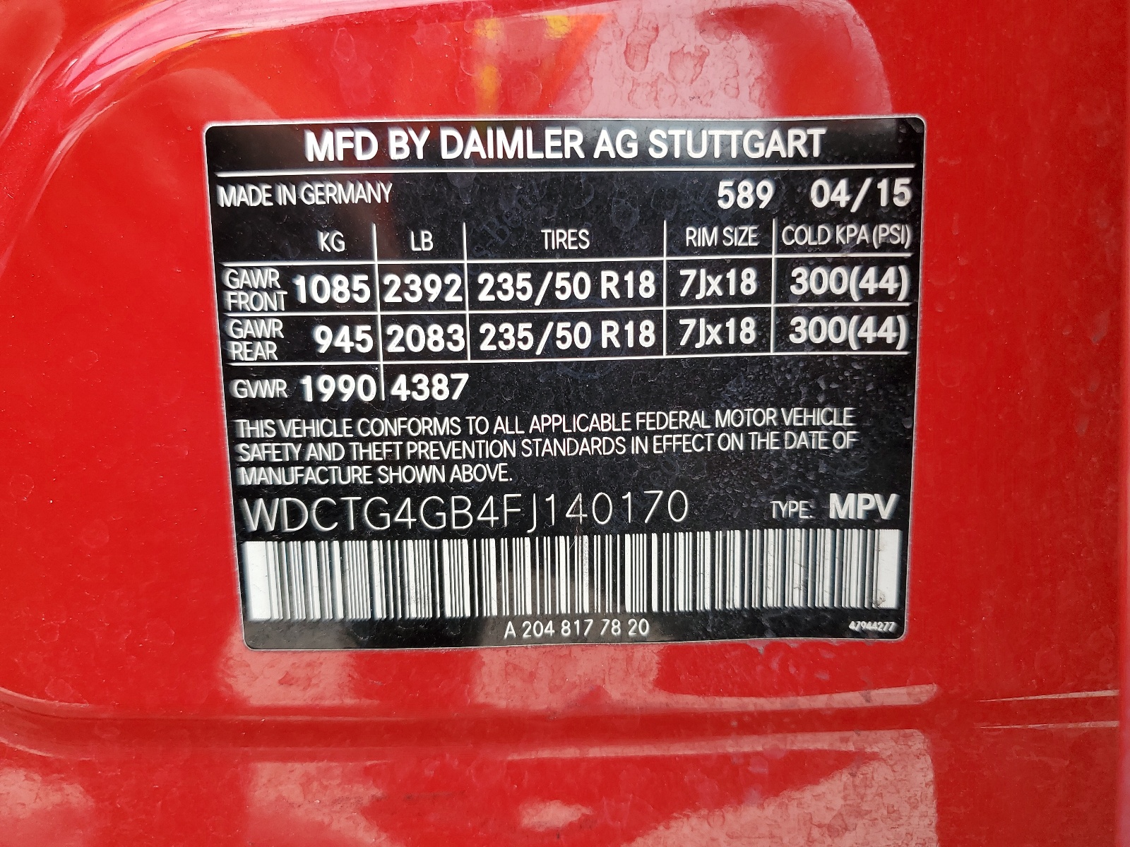 WDCTG4GB4FJ140170 2015 Mercedes-Benz Gla 250 4Matic