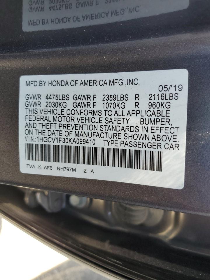 1HGCV1F30KA099410 2019 Honda Accord Sport