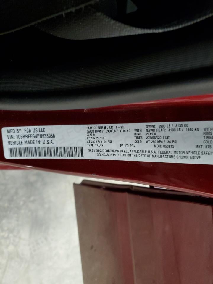 2023 Ram 1500 Big Horn/Lone Star VIN: 1C6RRFFG4PN638986 Lot: 64258944