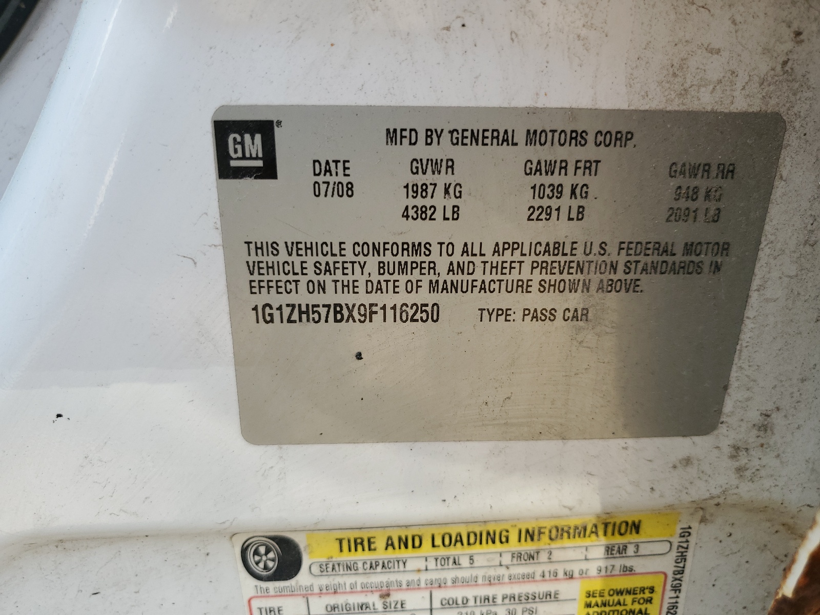 1G1ZH57BX9F116250 2009 Chevrolet Malibu 1Lt