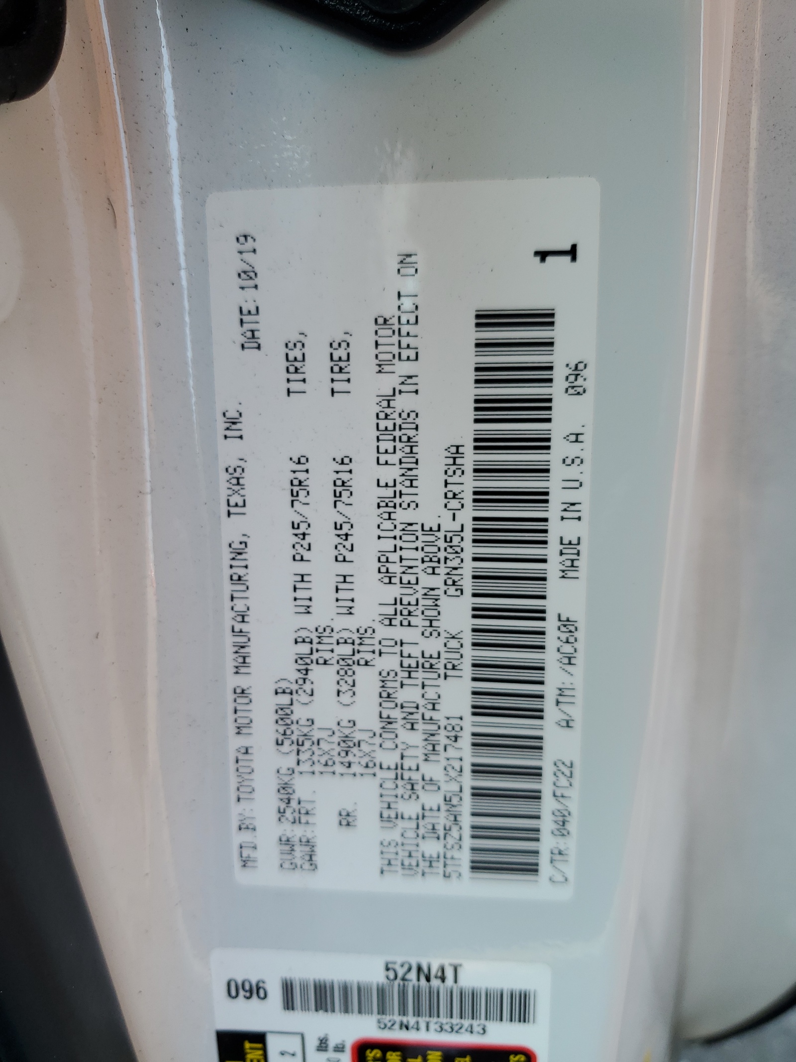 5TFSZ5AN5LX217481 2020 Toyota Tacoma Access Cab