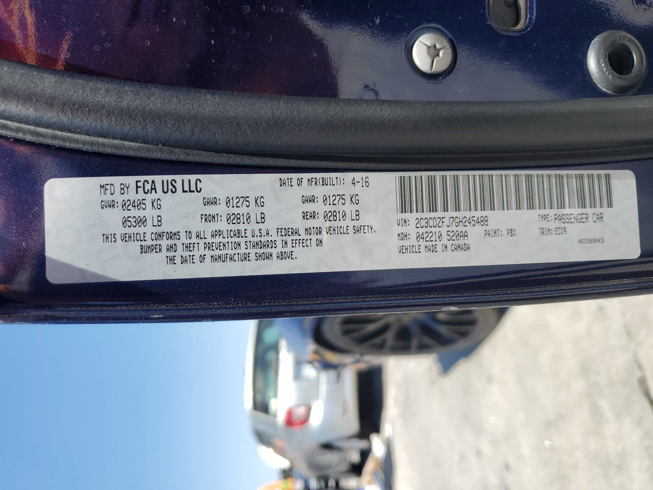 2C3CDZFJ7GH245488 2016 Dodge Challenger R/T Scat Pack