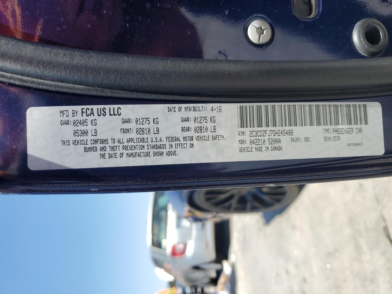 2016 Dodge Challenger R/T Scat Pack VIN: 2C3CDZFJ7GH245488 Lot: 62949094