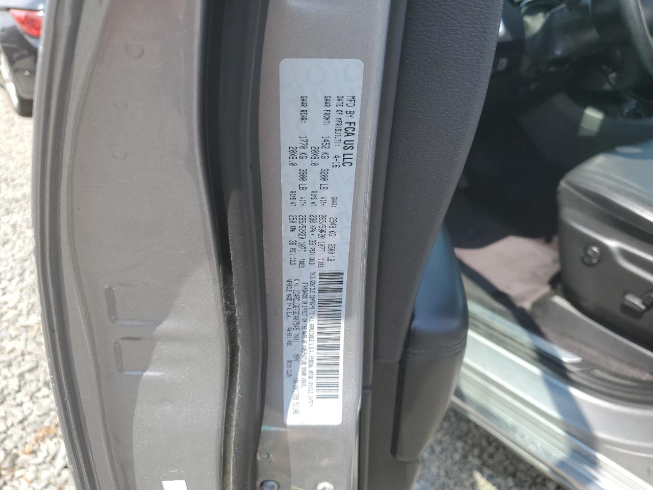 2016 Dodge Durango Limited VIN: 1C4RDJDG7GC407945 Lot: 64685644