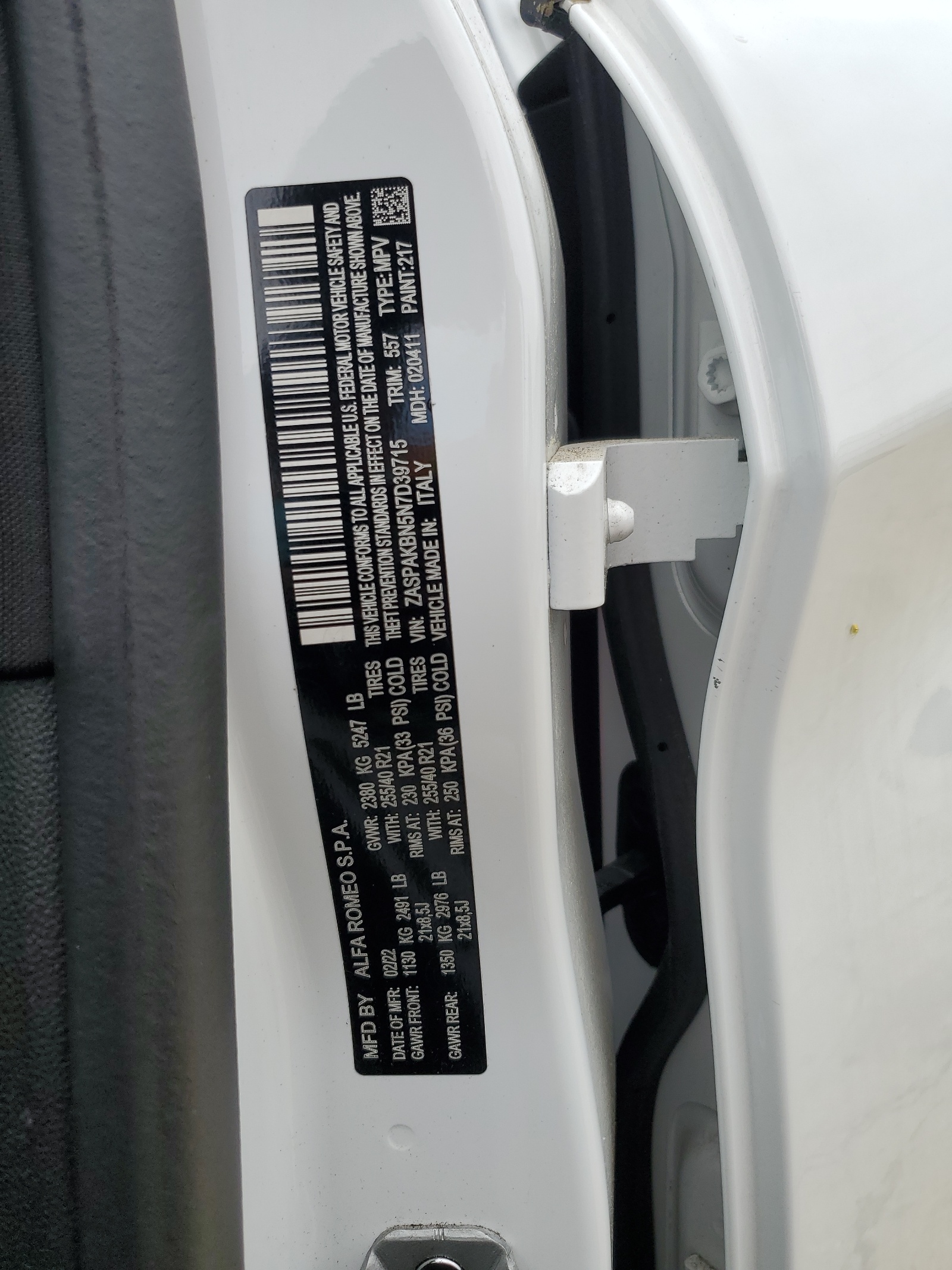 ZASPAKBN5N7D39715 2022 Alfa Romeo Stelvio Ti