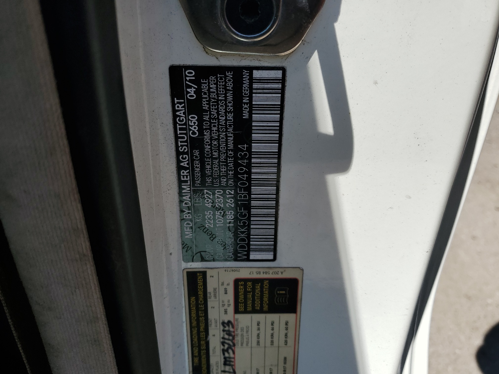 WDDKK5GF1BF049434 2011 Mercedes-Benz E 350