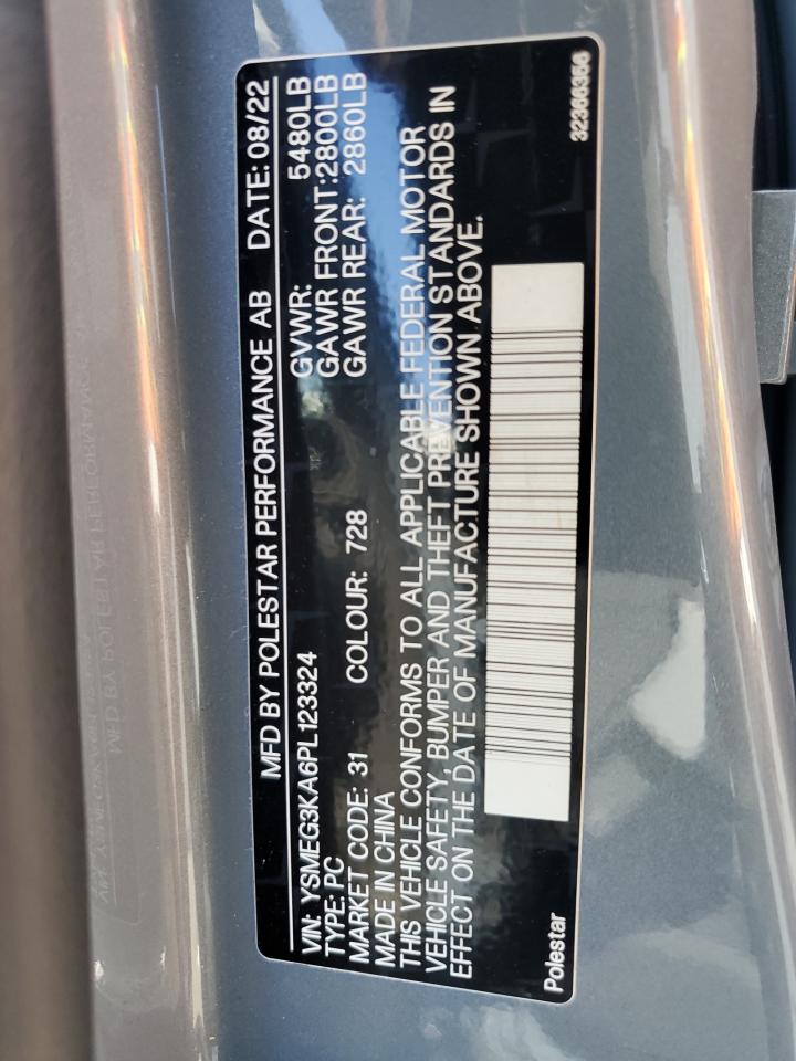 2023 Polestar 2 VIN: YSMEG3KA6PL123324 Lot: 64800234