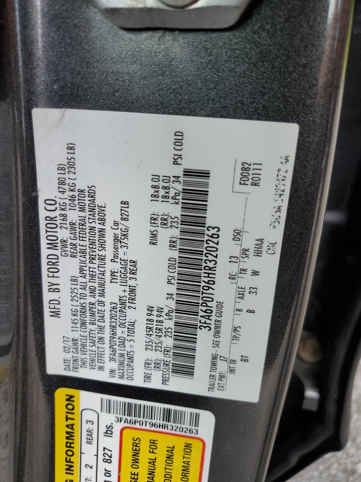 3FA6P0T96HR320263 2017 Ford Fusion Se