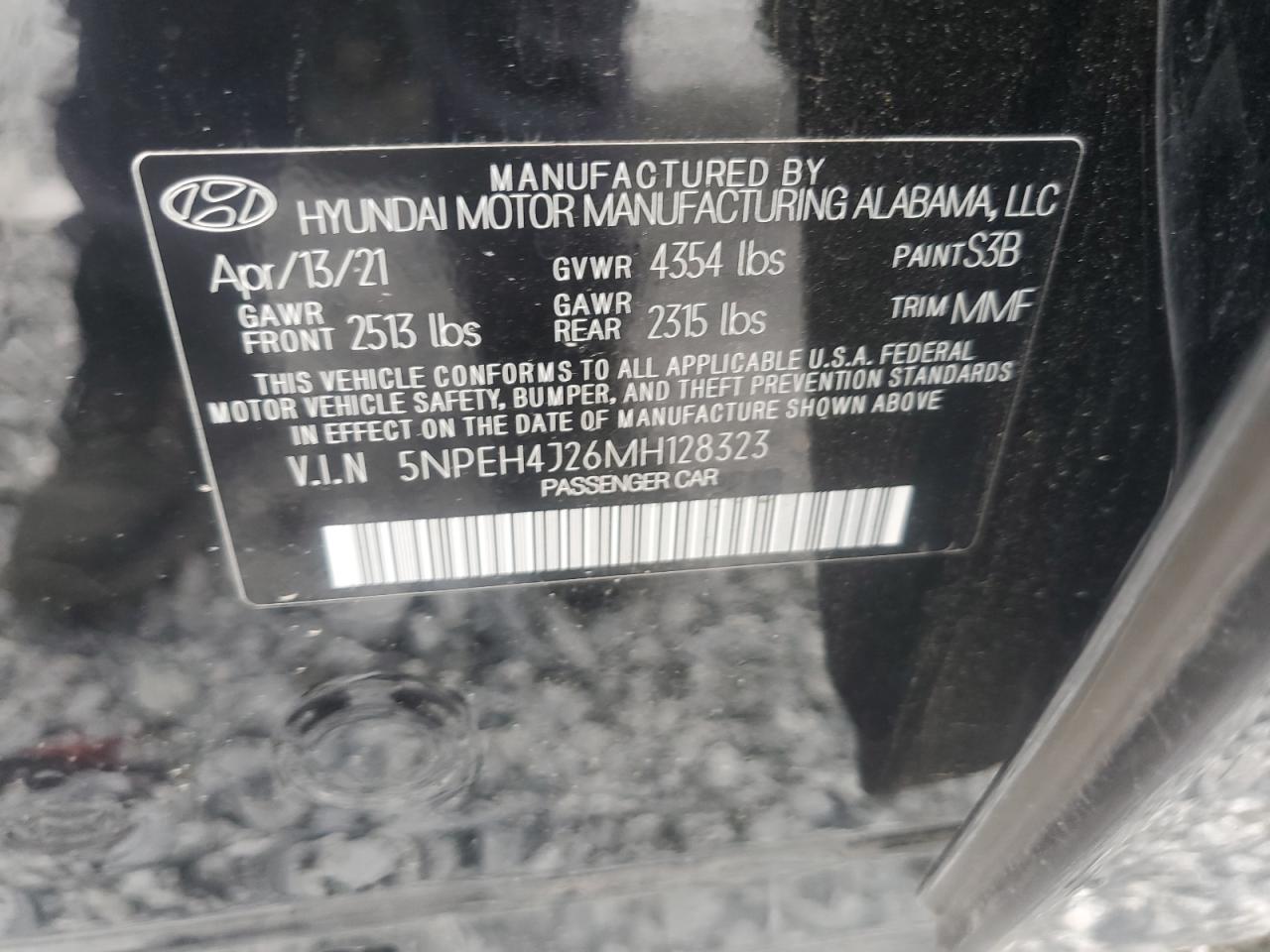 2021 Hyundai Sonata Limited VIN: 5NPEH4J26MH128323 Lot: 63984704