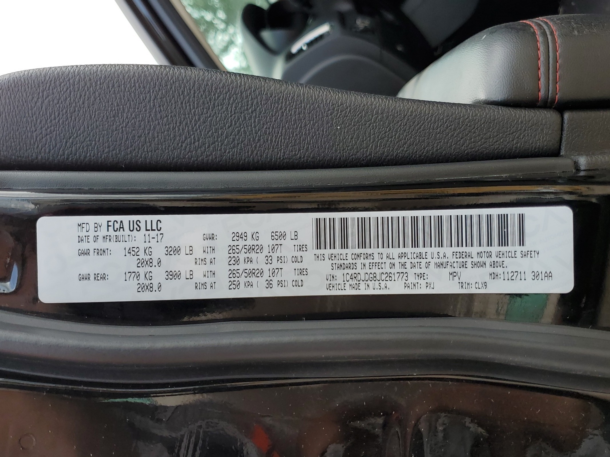 1C4RDJDG8JC261773 2018 Dodge Durango Gt