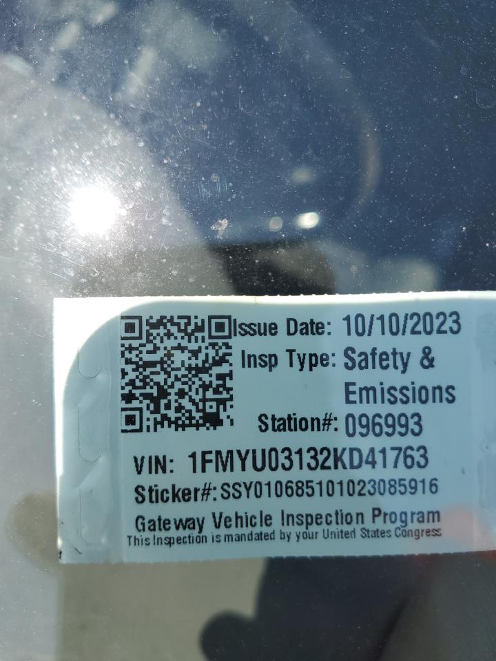 2002 Ford Escape Xlt VIN: 1FMYU03132KD41763 Lot: 63289134