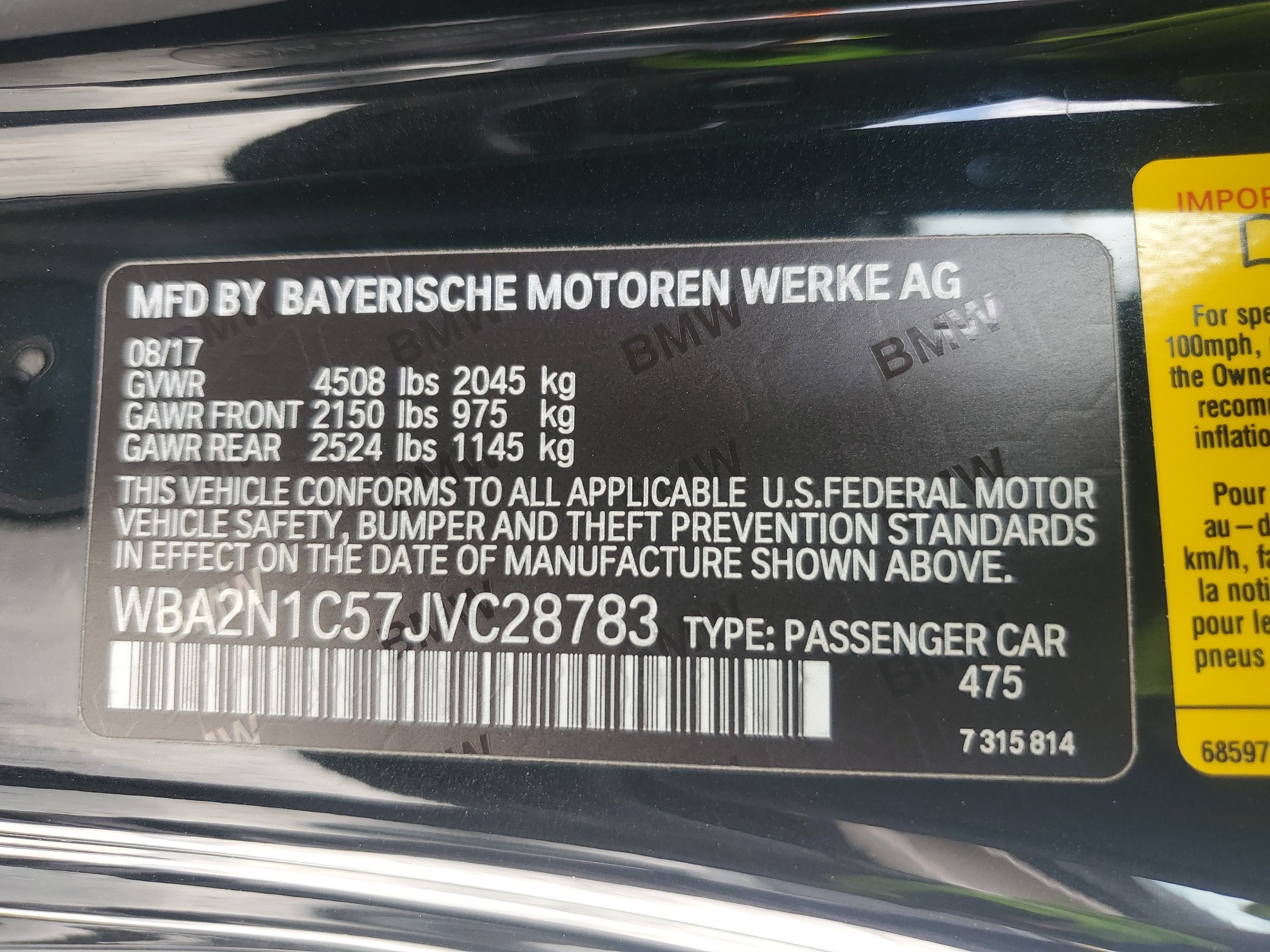 WBA2N1C57JVC28783 2018 BMW M240I