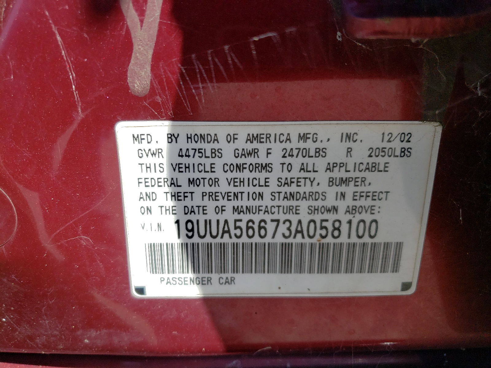 19UUA56673A058100 2003 Acura 3.2Tl