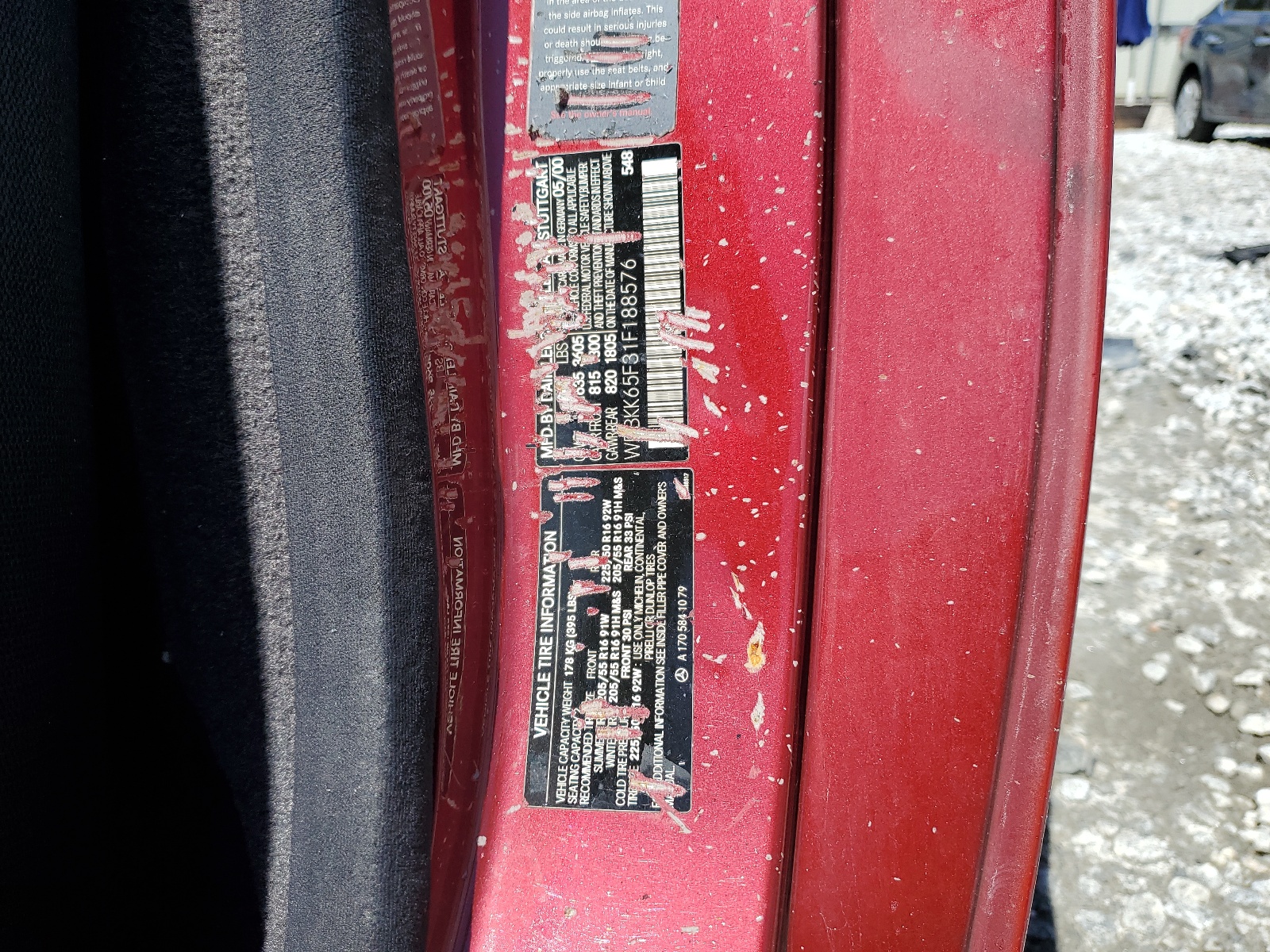 WDBKK65F31F188576 2001 Mercedes-Benz Slk 320