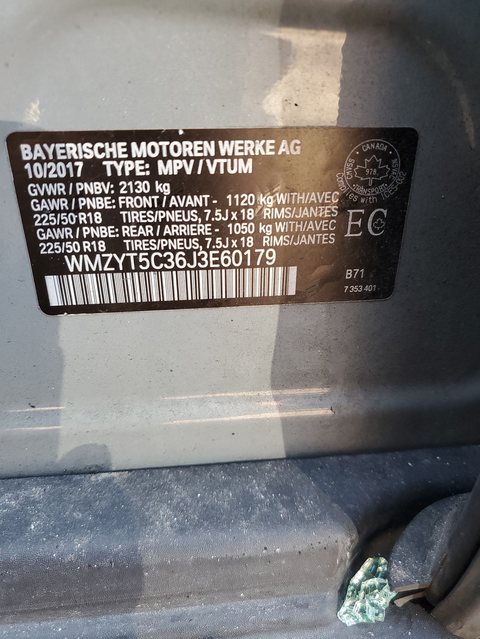 WMZYT5C36J3E60179 2018 Mini Cooper S Countryman All4