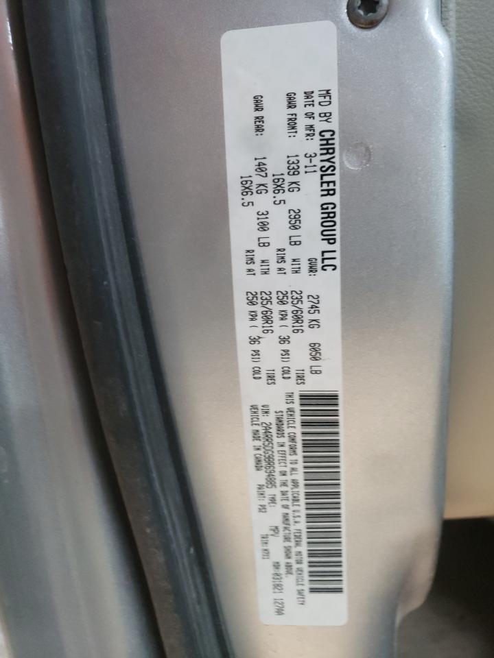 2011 Chrysler Town & Country Touring VIN: 2A4RR5DG9BR694885 Lot: 64956404