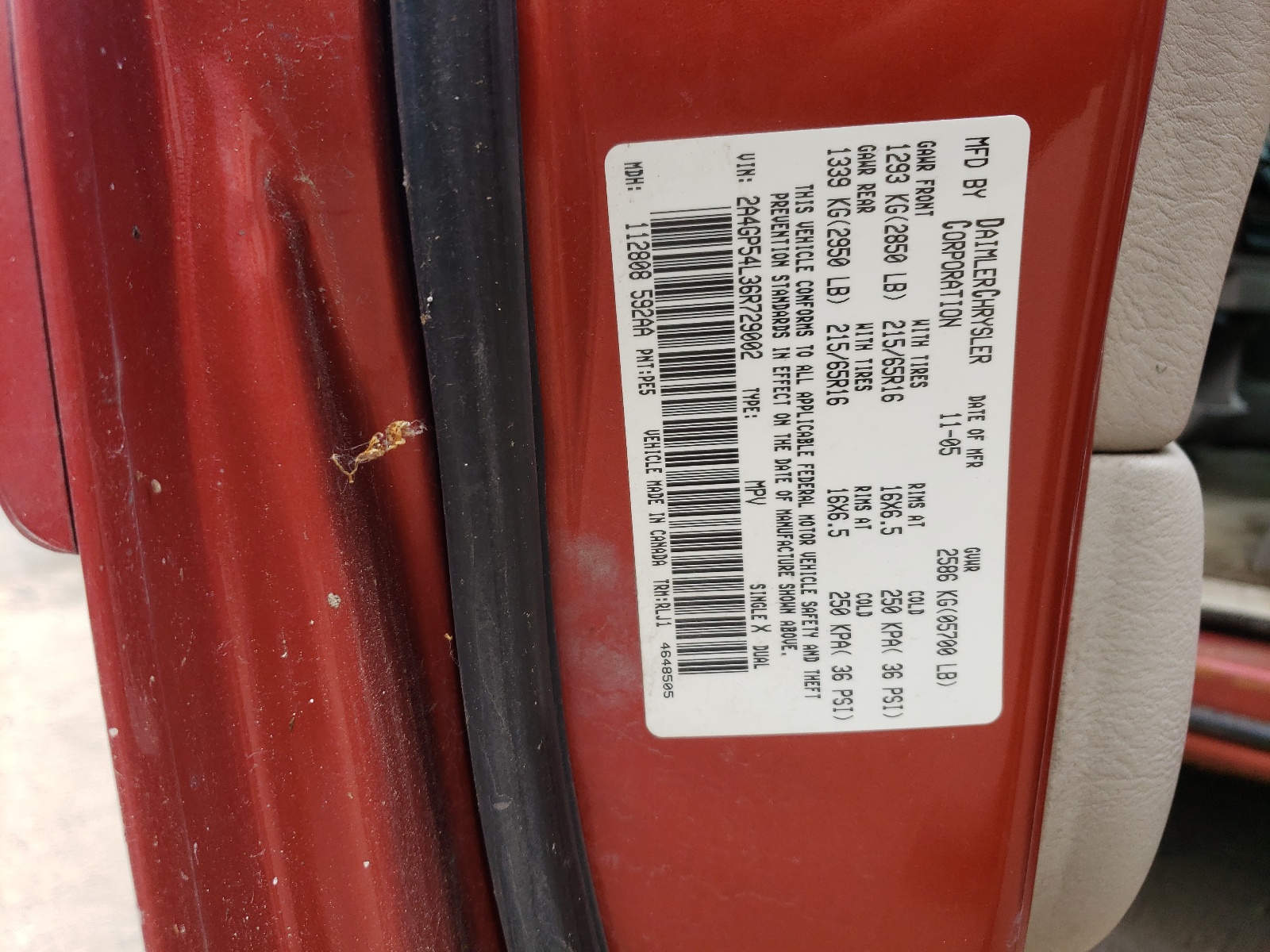 2A4GP54L36R729002 2006 Chrysler Town & Country Touring