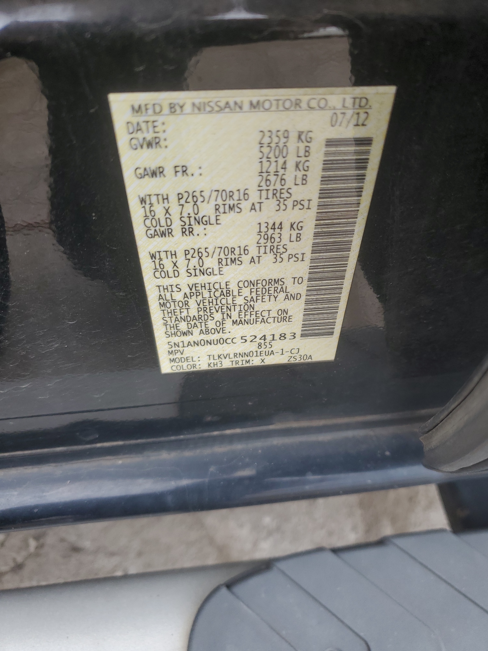 5N1AN0NU0CC524183 2012 Nissan Xterra Off Road