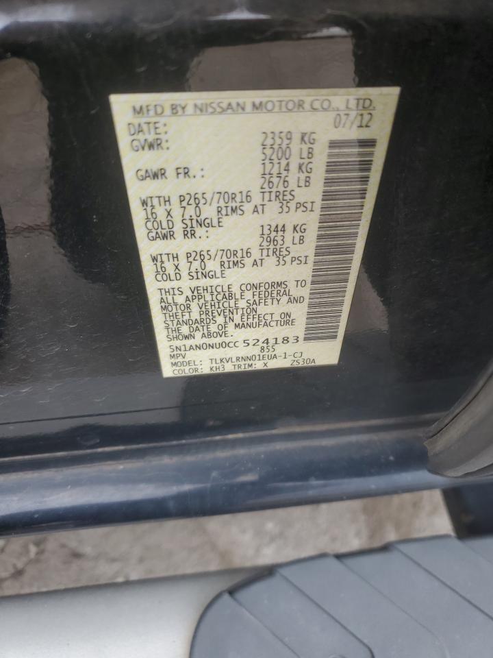 2012 Nissan Xterra Off Road VIN: 5N1AN0NU0CC524183 Lot: 63896494