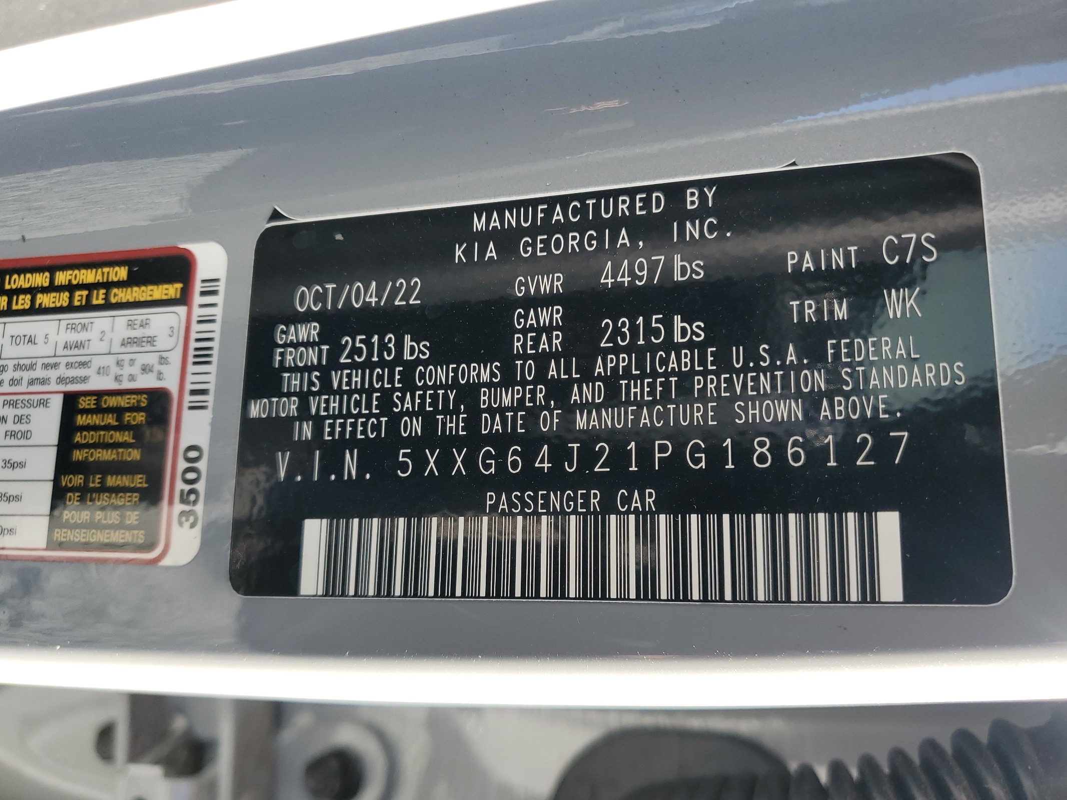 5XXG64J21PG186127 2023 Kia K5 Gt Line