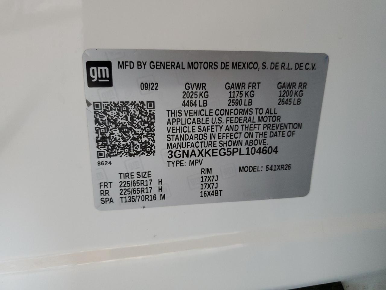 3GNAXKEG5PL104604 2023 CHEVROLET EQUINOX - Image 13