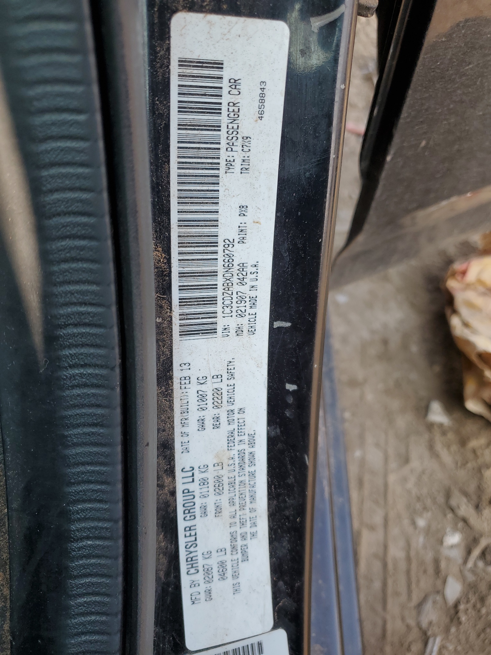 1C3CDZABXDN660792 2013 Dodge Avenger Se