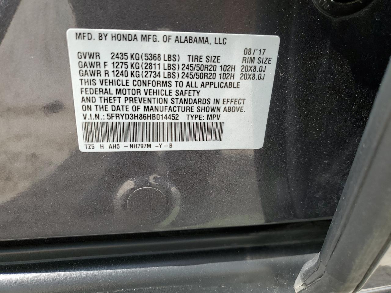 2017 Acura Mdx Advance VIN: 5FRYD3H86HB014452 Lot: 63345854