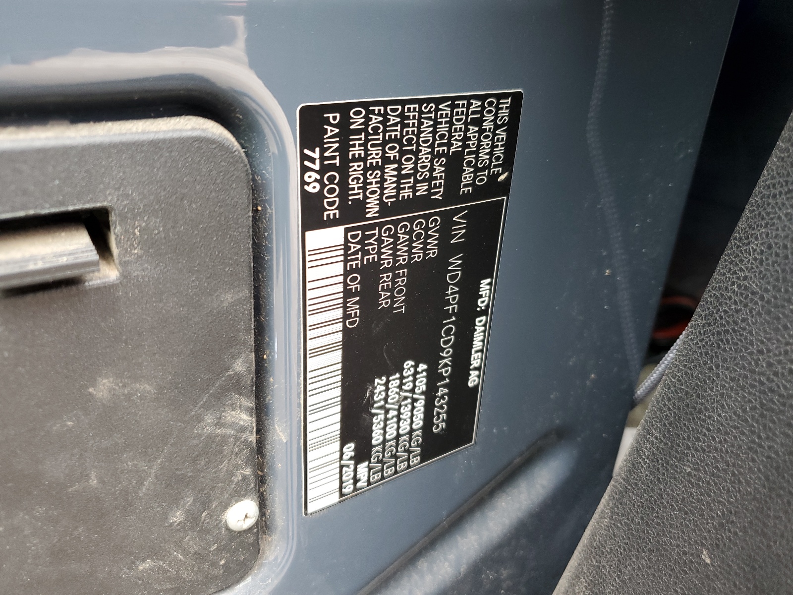 WD4PF1CD9KP143255 2019 Mercedes-Benz Sprinter 2500/3500