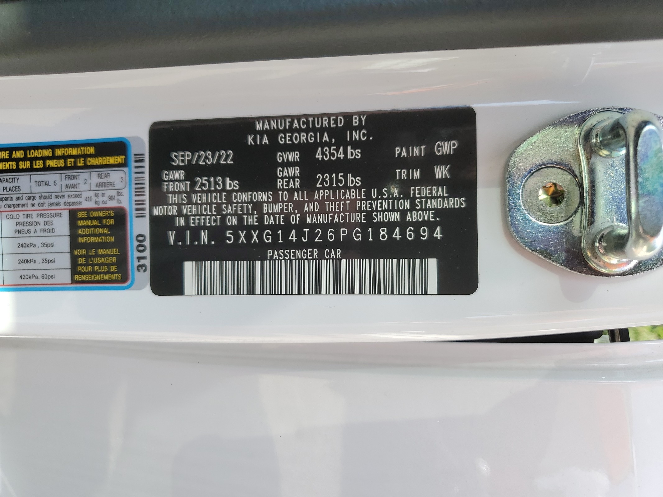 5XXG14J26PG184694 2023 Kia K5 Lxs