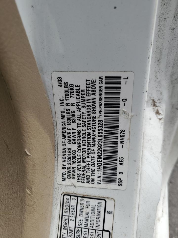 2003 Honda Civic Ex VIN: 1HGEM22923L055328 Lot: 62683084
