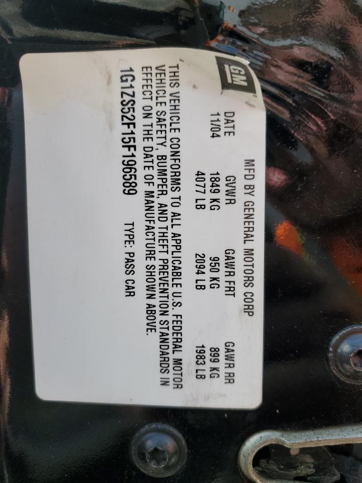 2005 Chevrolet Malibu VIN: 1G1ZS52F15F196589 Lot: 63527654