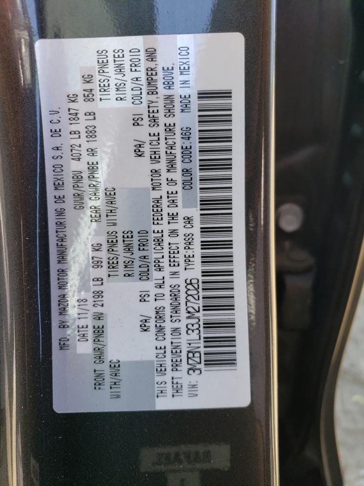 2018 Mazda 3 Touring VIN: 3MZBN1L33JM272026 Lot: 65448114