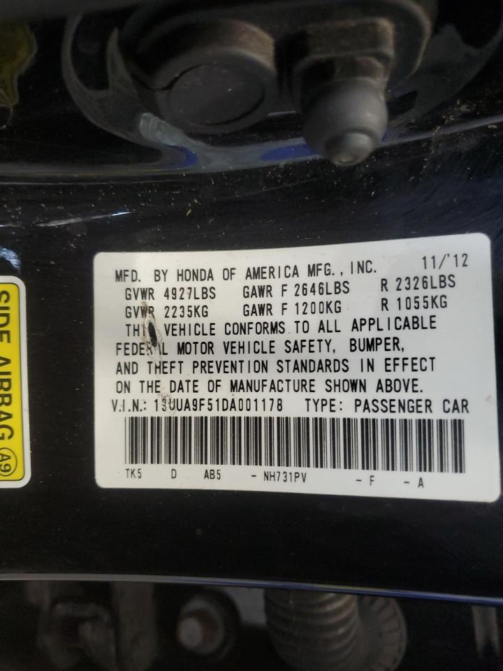 2013 Acura Tl Tech VIN: 19UUA9F51DA001178 Lot: 62545354