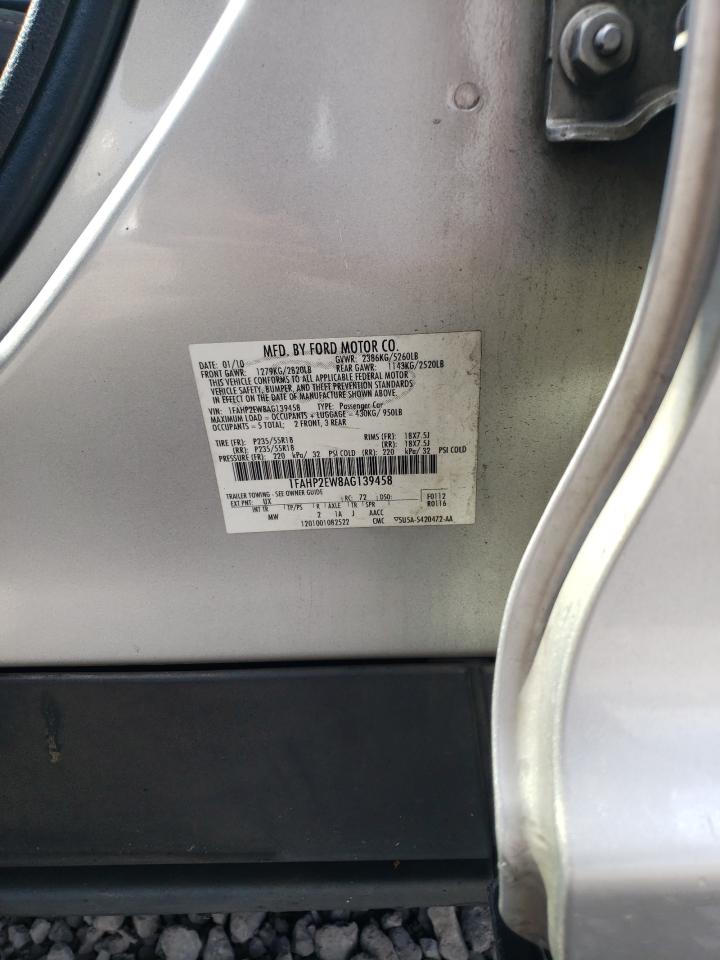 2010 Ford Taurus Sel VIN: 1FAHP2EW8AG139458 Lot: 65222004
