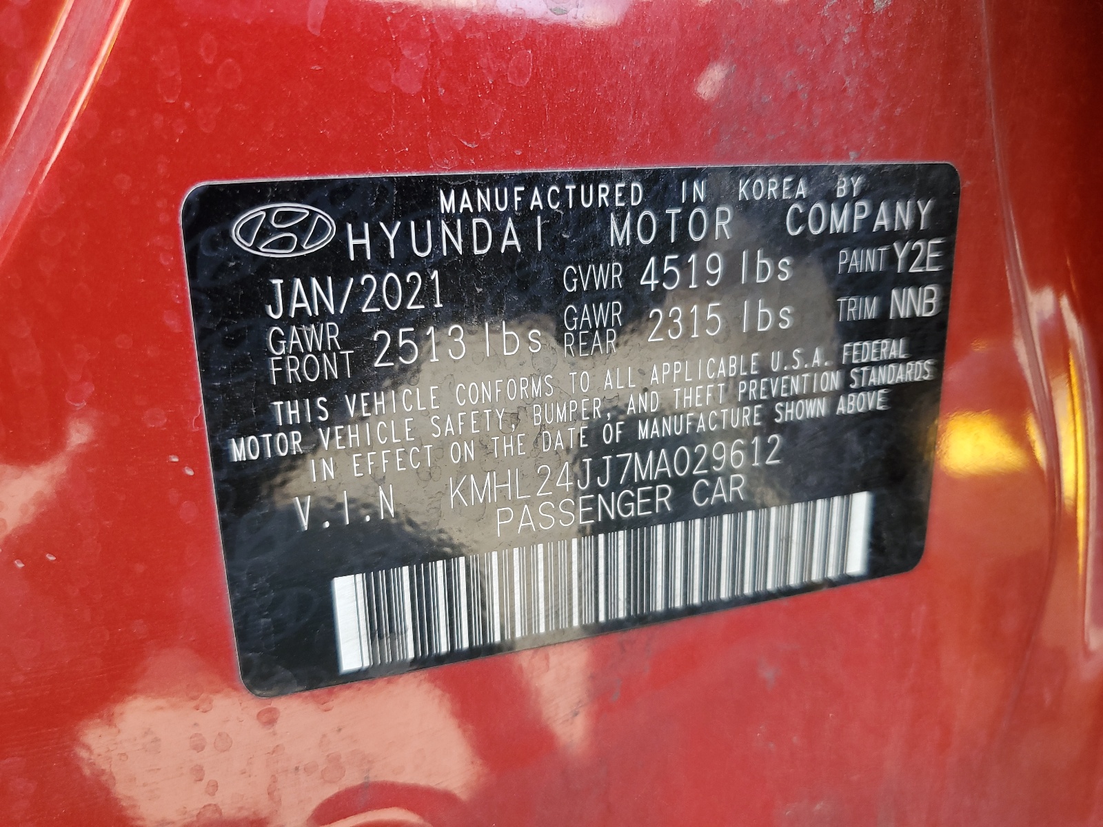 KMHL24JJ7MA029612 2021 Hyundai Sonata Hybrid