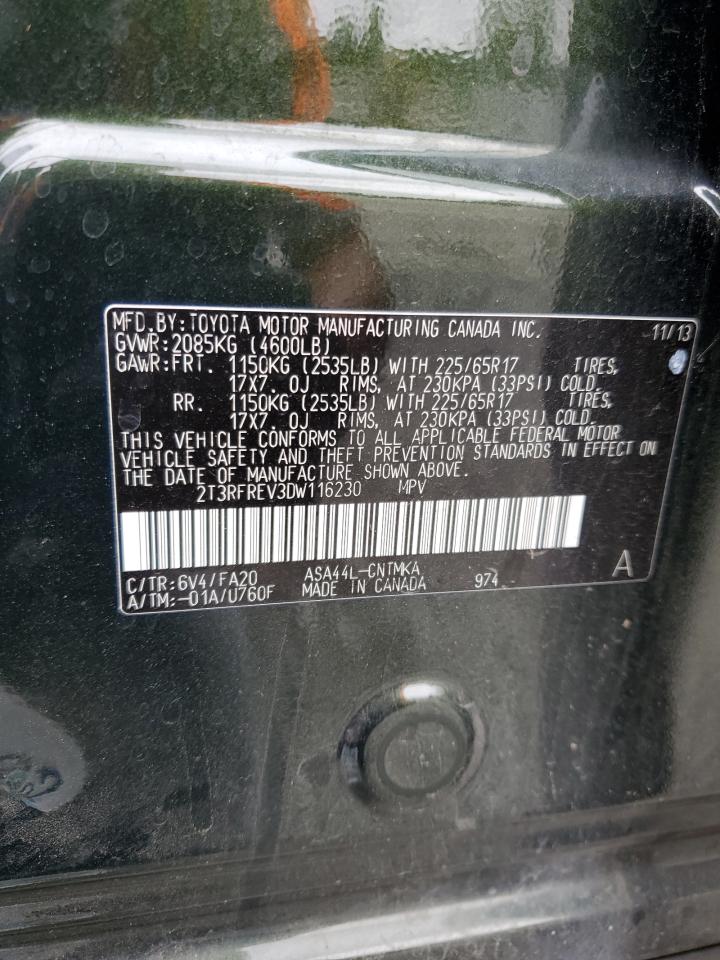 2013 Toyota Rav4 Xle VIN: 2T3RFREV3DW116230 Lot: 64787654