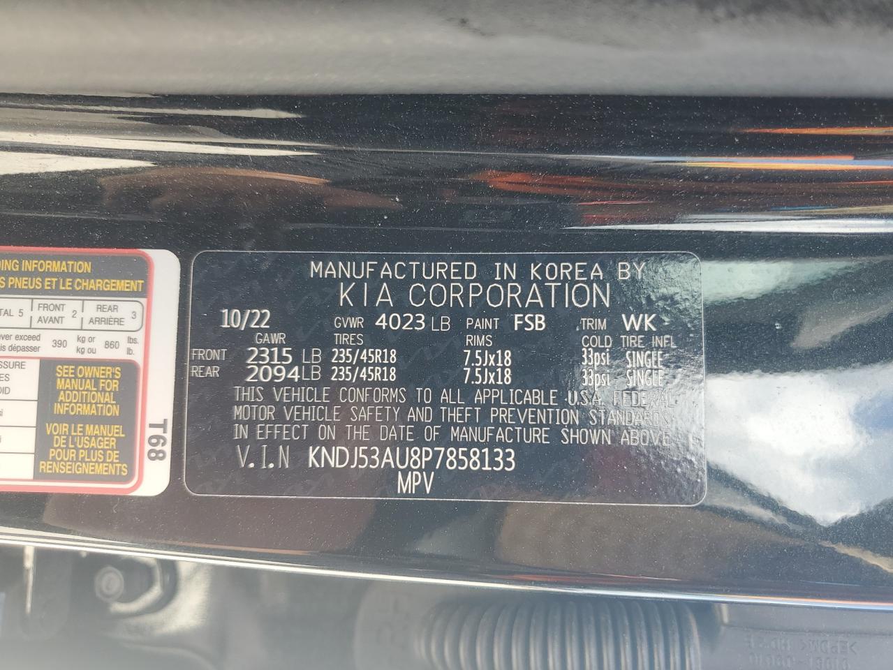 KNDJ53AU8P7858133 2023 Kia Soul Gt Line