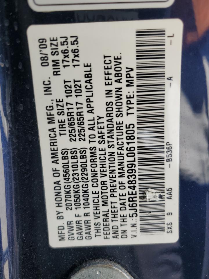 2009 Honda Cr-V Lx VIN: 5J6RE48399L061805 Lot: 64374734