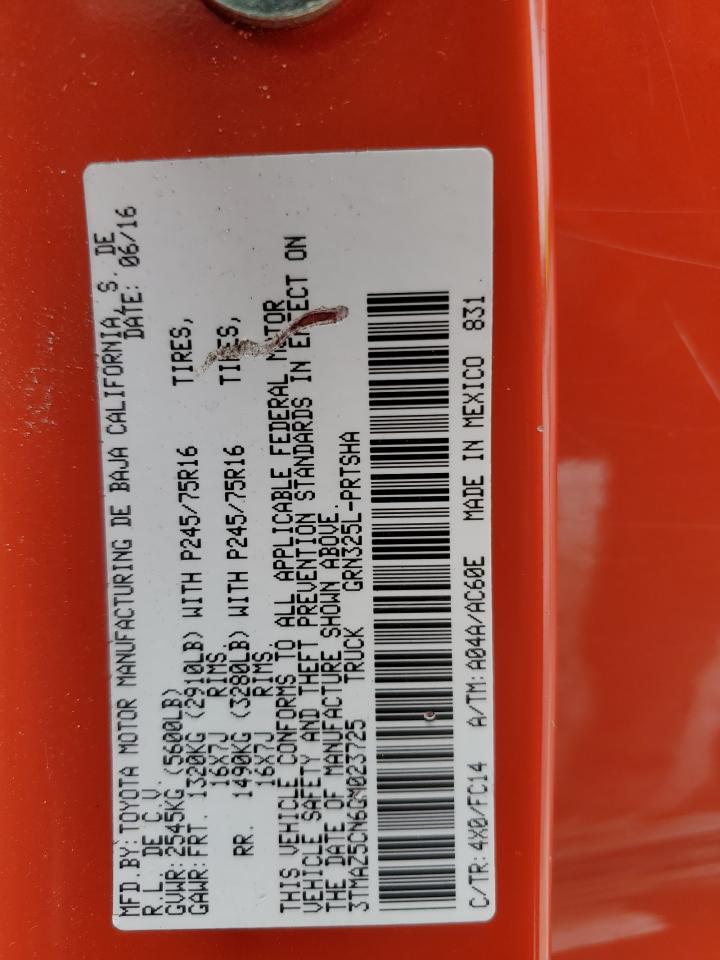 2016 Toyota Tacoma Double Cab VIN: 3TMAZ5CN6GM023725 Lot: 63089794