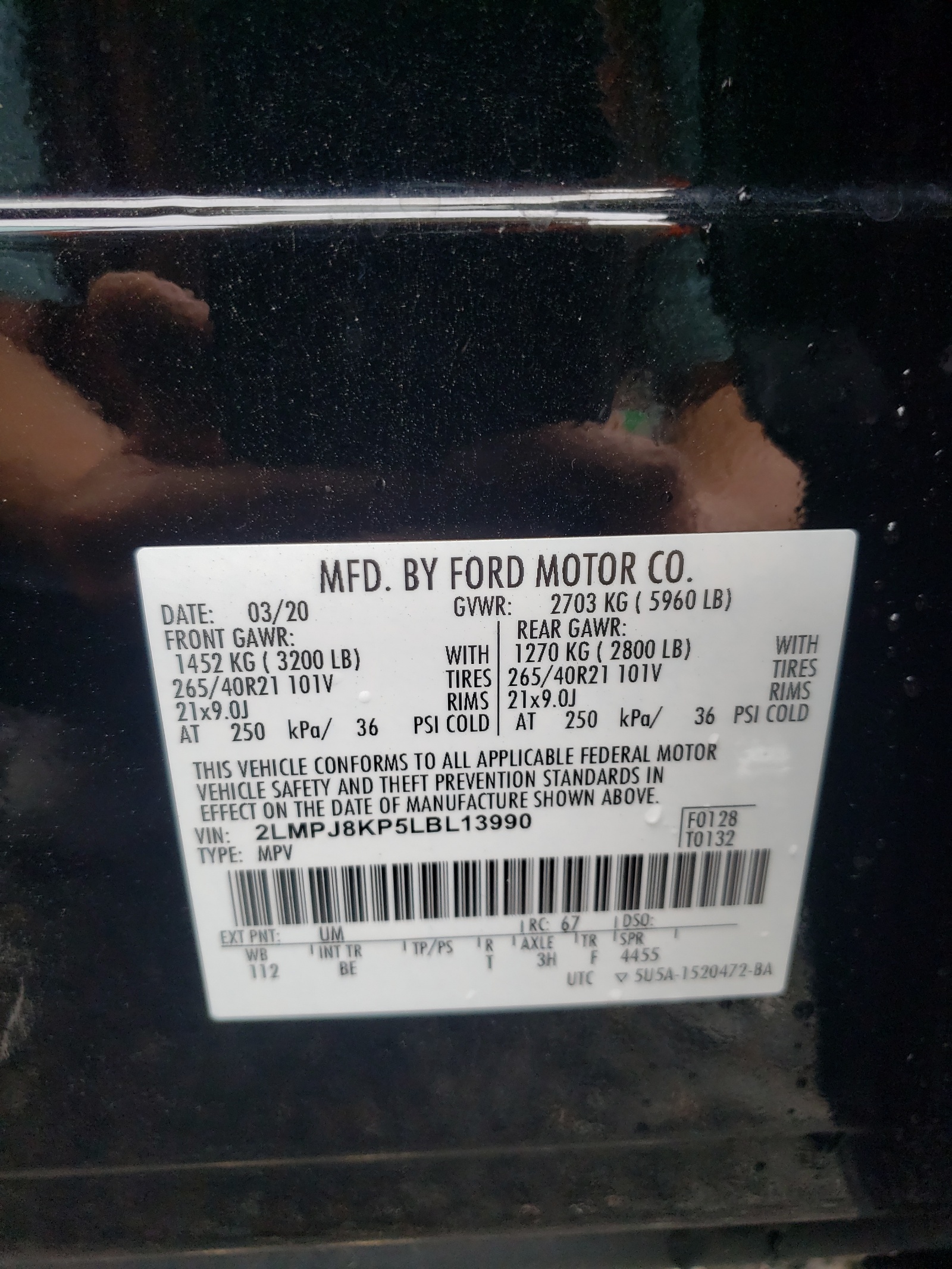 2LMPJ8KP5LBL13990 2020 Lincoln Nautilus Reserve