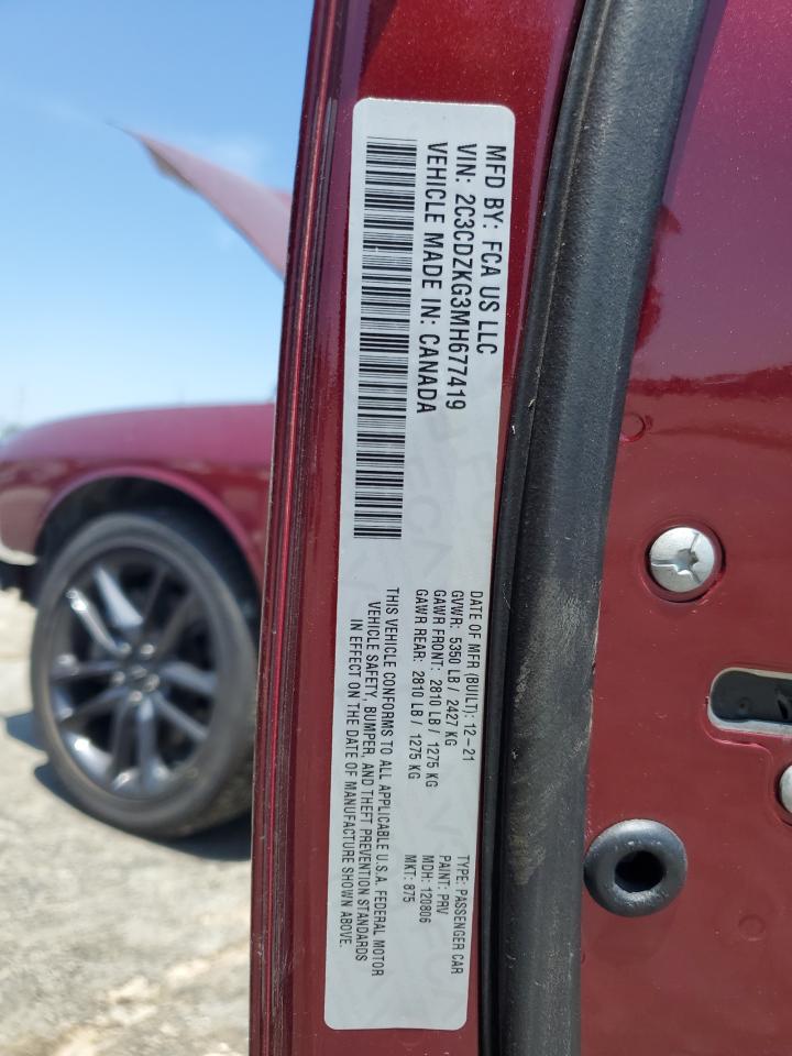 2021 Dodge Challenger Gt VIN: 2C3CDZKG3MH677419 Lot: 63595114