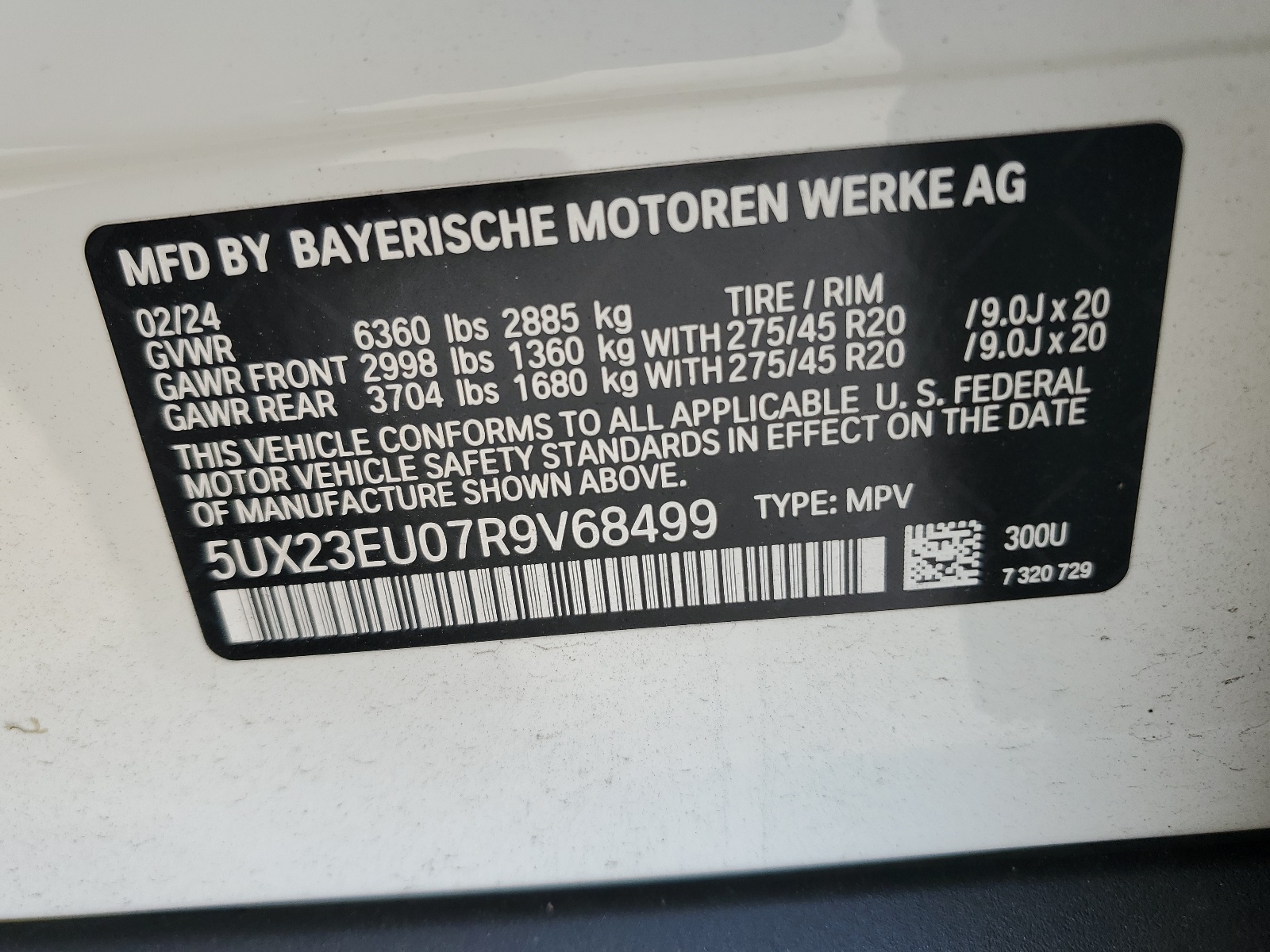 5UX23EU07R9V68499 2024 BMW X5 xDrive40I