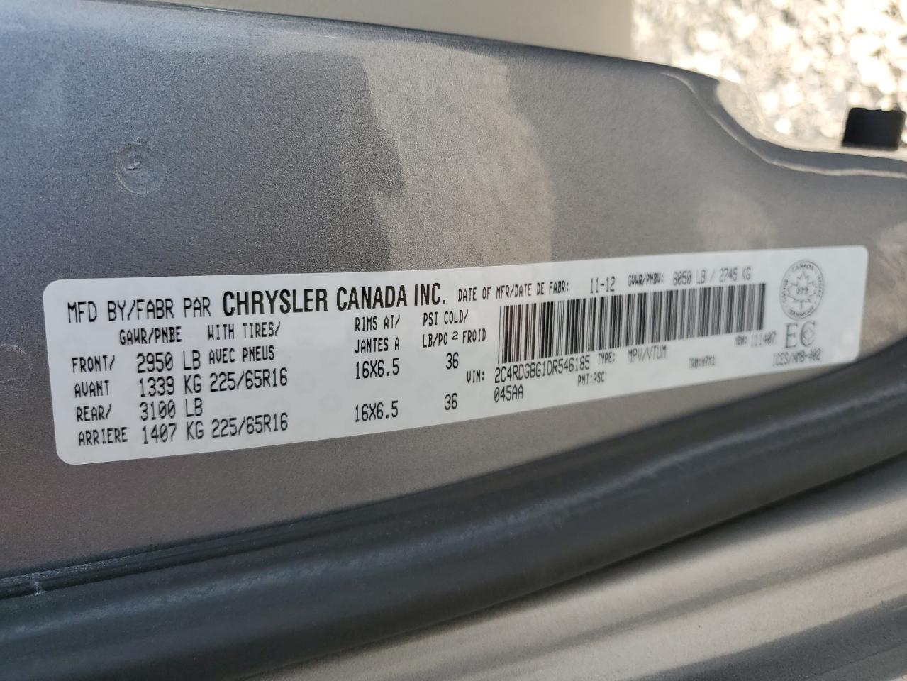 2C4RDGBG1DR546185 2013 Dodge Grand Caravan Se