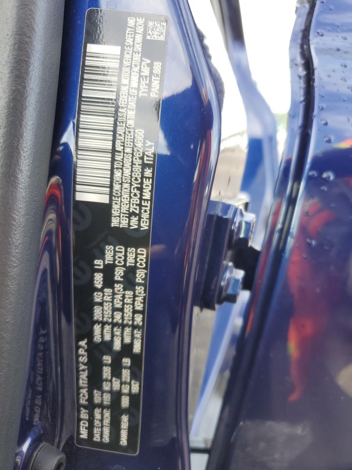 2017 Fiat 500X Trekking VIN: ZFBCFYCB8HP624660 Lot: 64071624