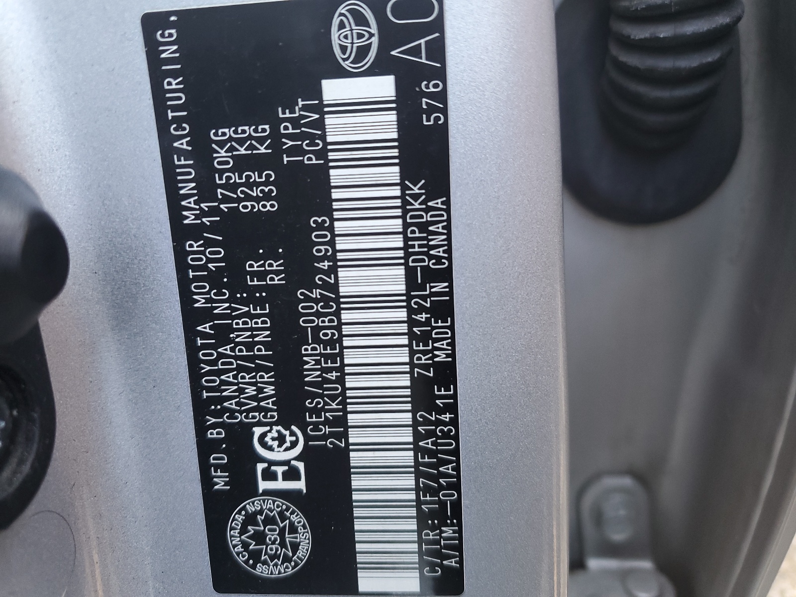 2T1KU4EE9BC724903 2011 Toyota Corolla Matrix