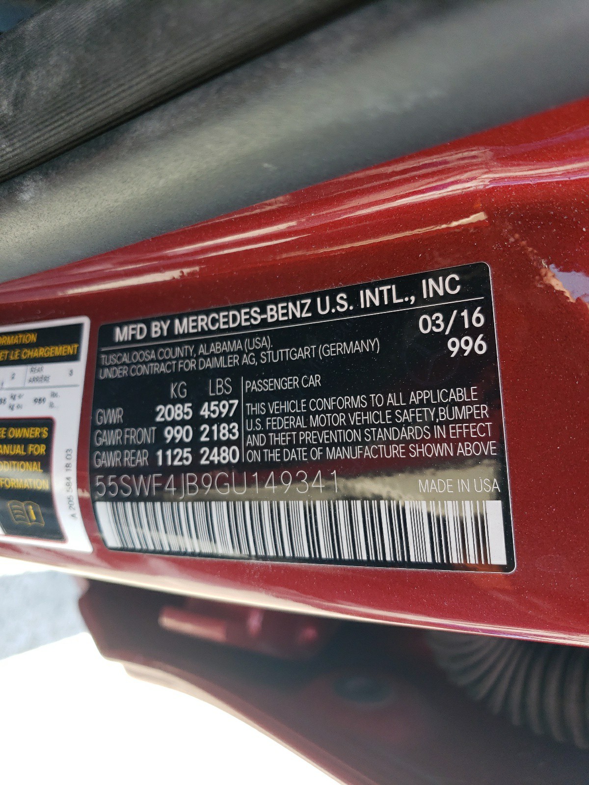 55SWF4JB9GU149341 2016 Mercedes-Benz C 300