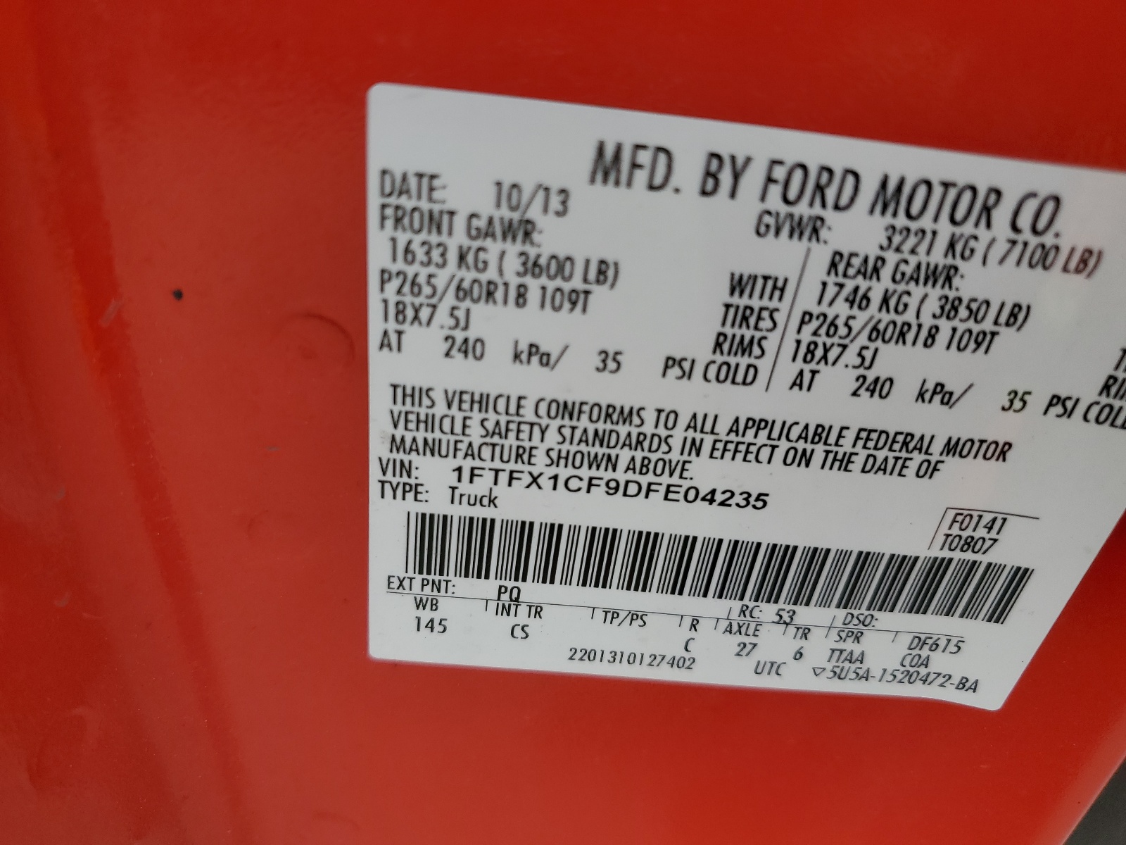 1FTFX1CF9DFE04235 2013 Ford F150 Super Cab