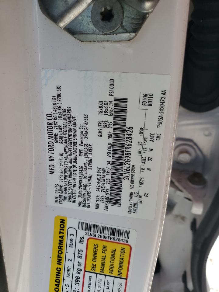 2015 Lincoln Mkz VIN: 3LN6L2G98FR628426 Lot: 63278604